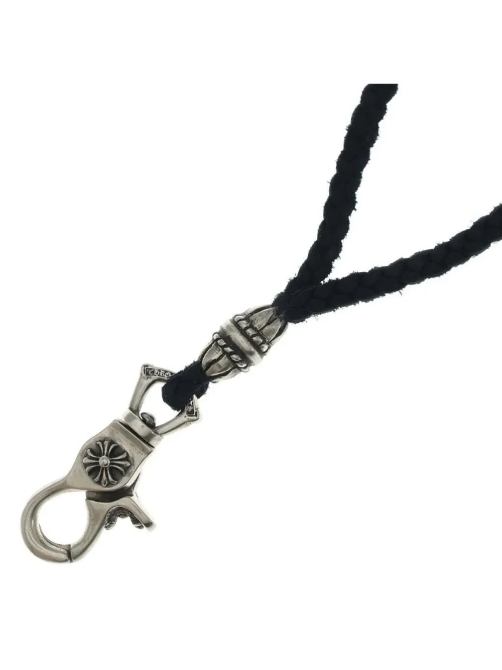 Chrome Hearts CH Lanyars Lanyard Cross Clip Holder Necklace Silver Black